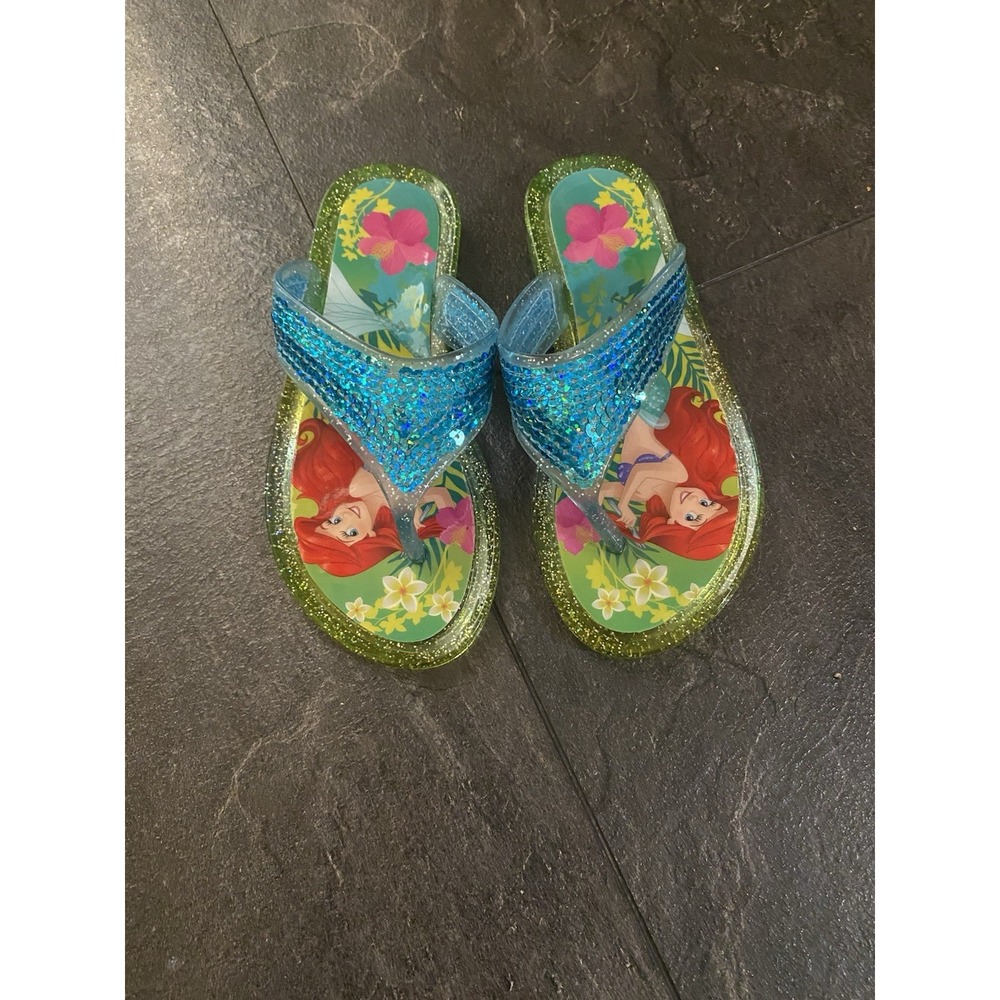 NEW Disney Store Princess Ariel Flip Flop Sandal Shoe Girl Size 11/12